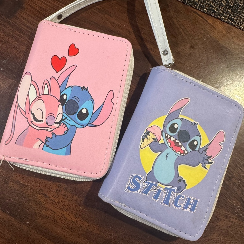 Stitch and Angel Kids Wallet Set - Pink and Lavender